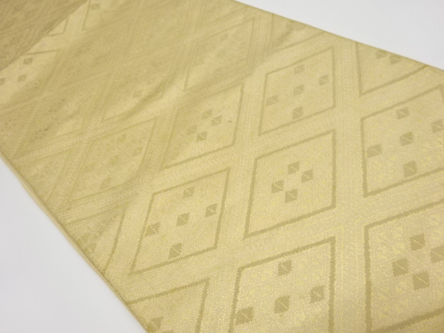 アンティーク　菱模様織出し袋帯（材料）